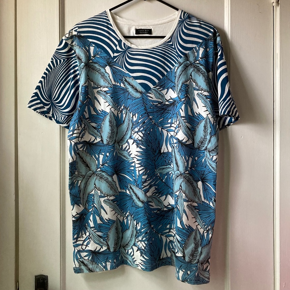 NEW Zara Man leaf print T-shirt